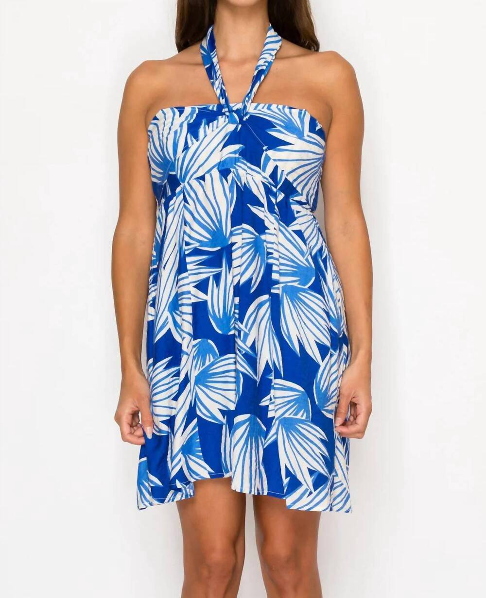 NEW MEET ME IN SANTORINI halter short dress in eos breeze